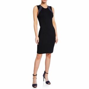 NEW Vince Color Block Stretch Wool Blend Knit Sleeveless Sheath Dress